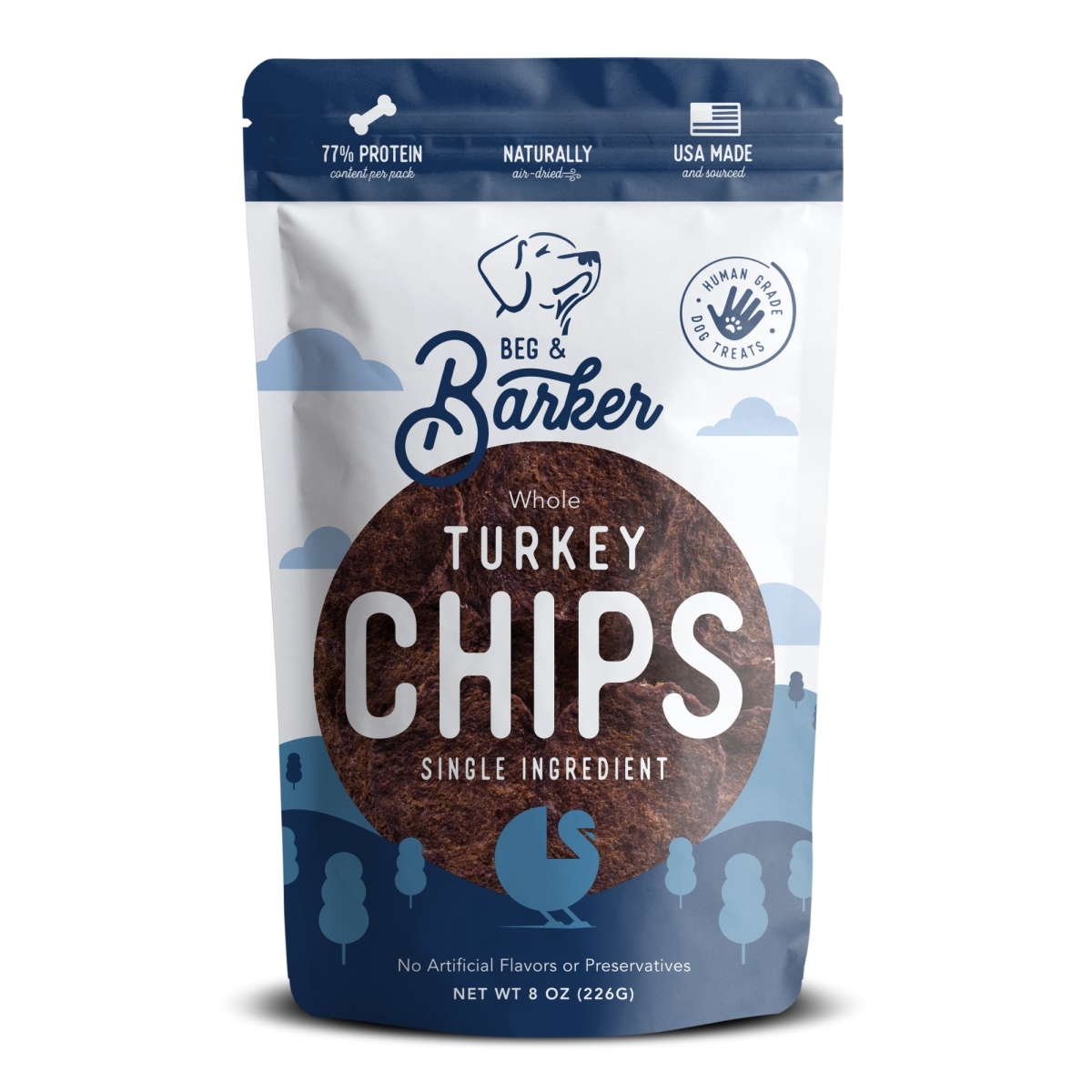 Picture of Beg & Barker 850015093425 8 oz Whole Turkey Chips All Natural Single Ingredient Dog Treats