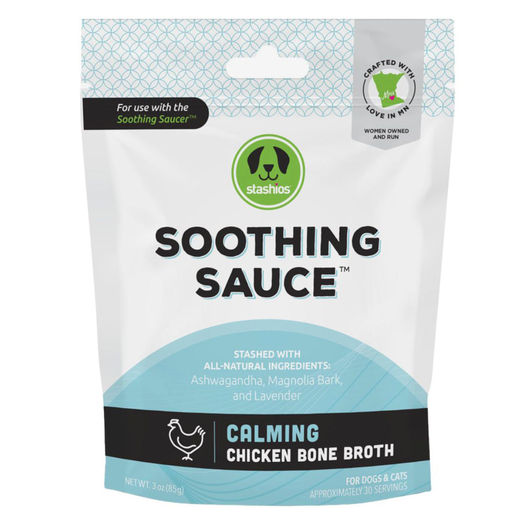 Picture of Stashios 854585007448 3 oz Soothing Sauce Bulk Calming Chicken Dog Treats