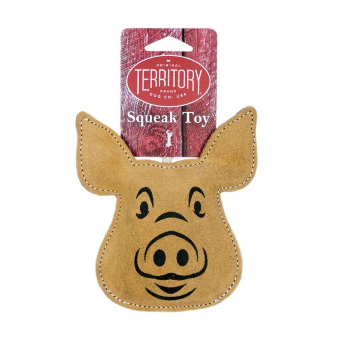 Picture of Territory 022266173373 6.5 in. Natural Leather Pig Dog Toy