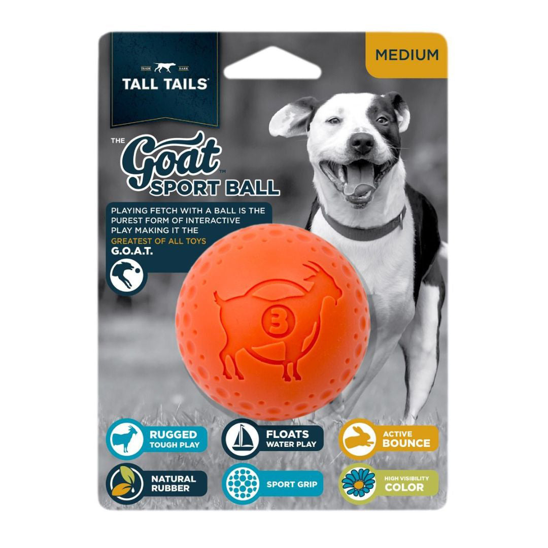 Picture of Tall Tails 022266176091 3 in. Goat Ball Dog Toy&#44; Orange