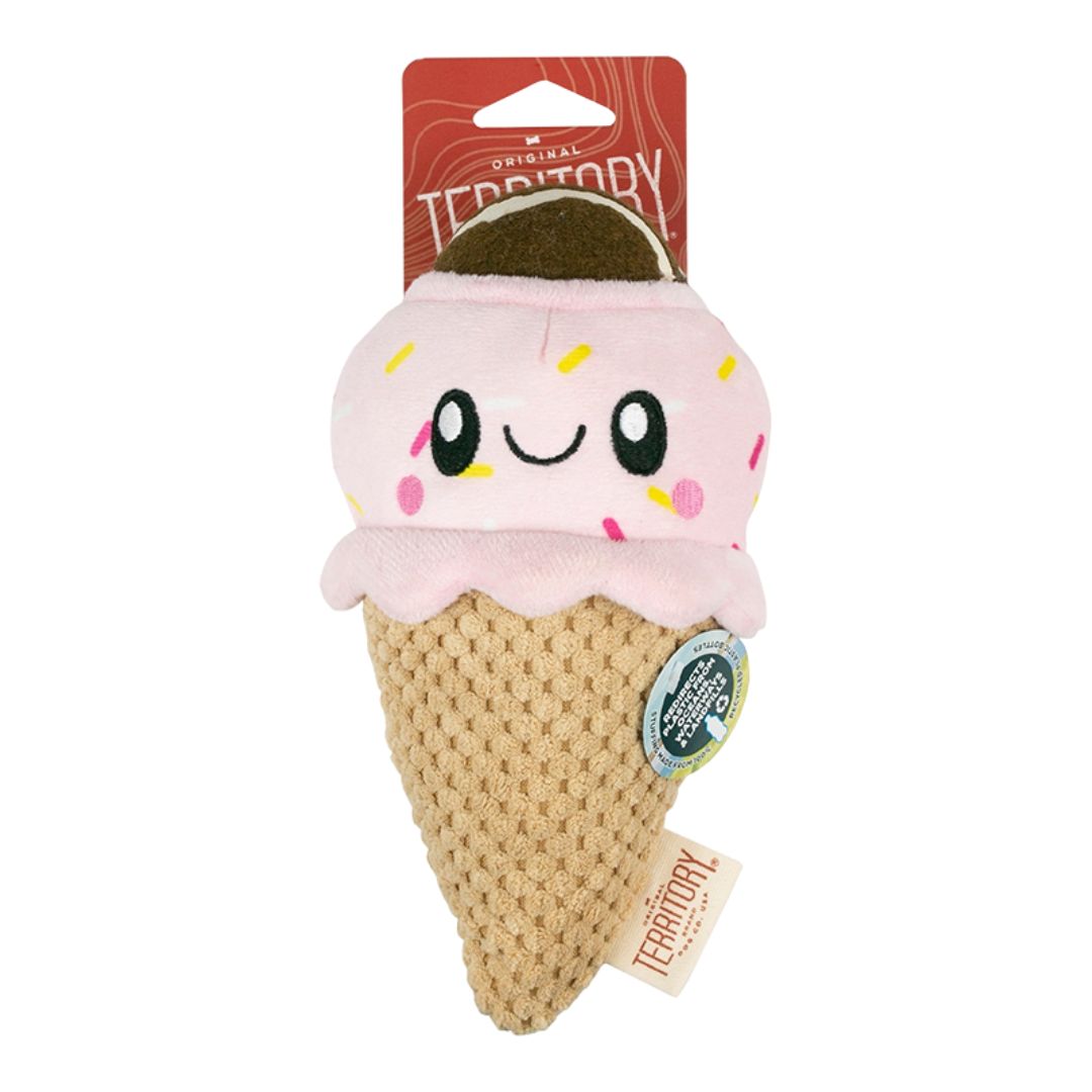 Picture of Territory 022266178095 8 in. 2-in-1 Plush Ice Dog Toy&#44; Cream