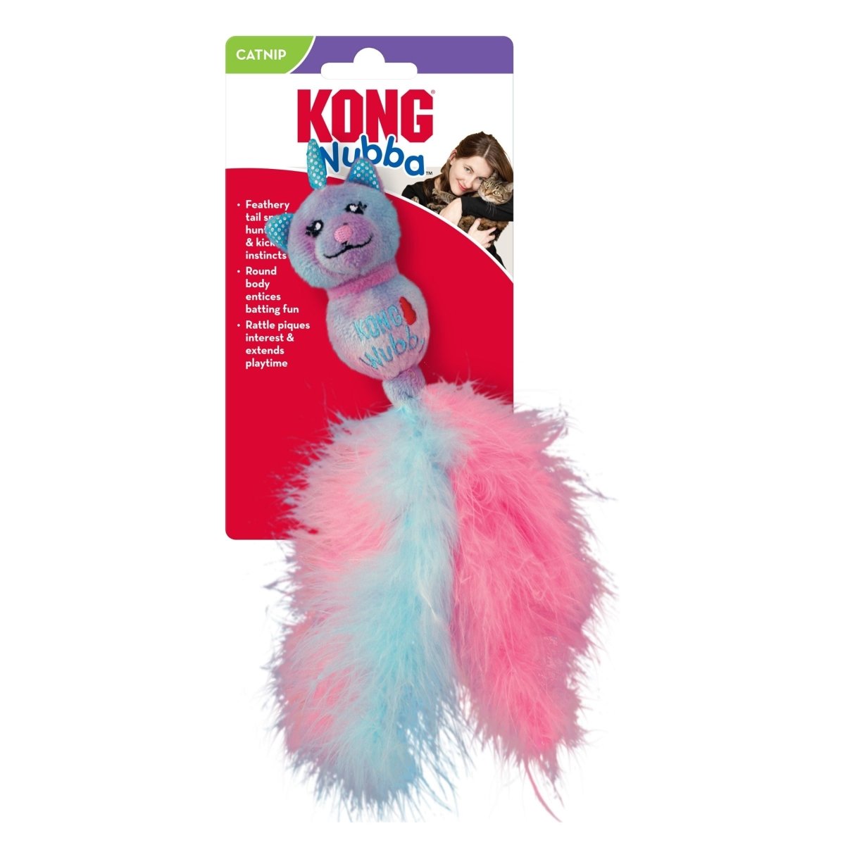 Picture of KONG 035585256146 Wubba Caticorn Cat Toy&#44; Pink & Light Blue - One Size