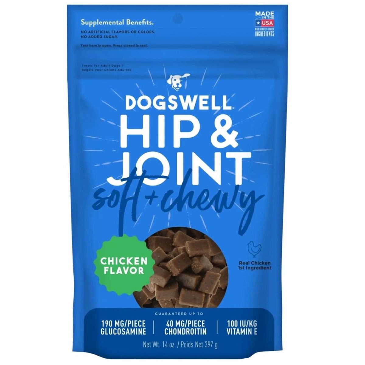 Dogswell Grain Free Hip and Joint Soft & Chewy Dog Treats - Chicken - 14 oz.