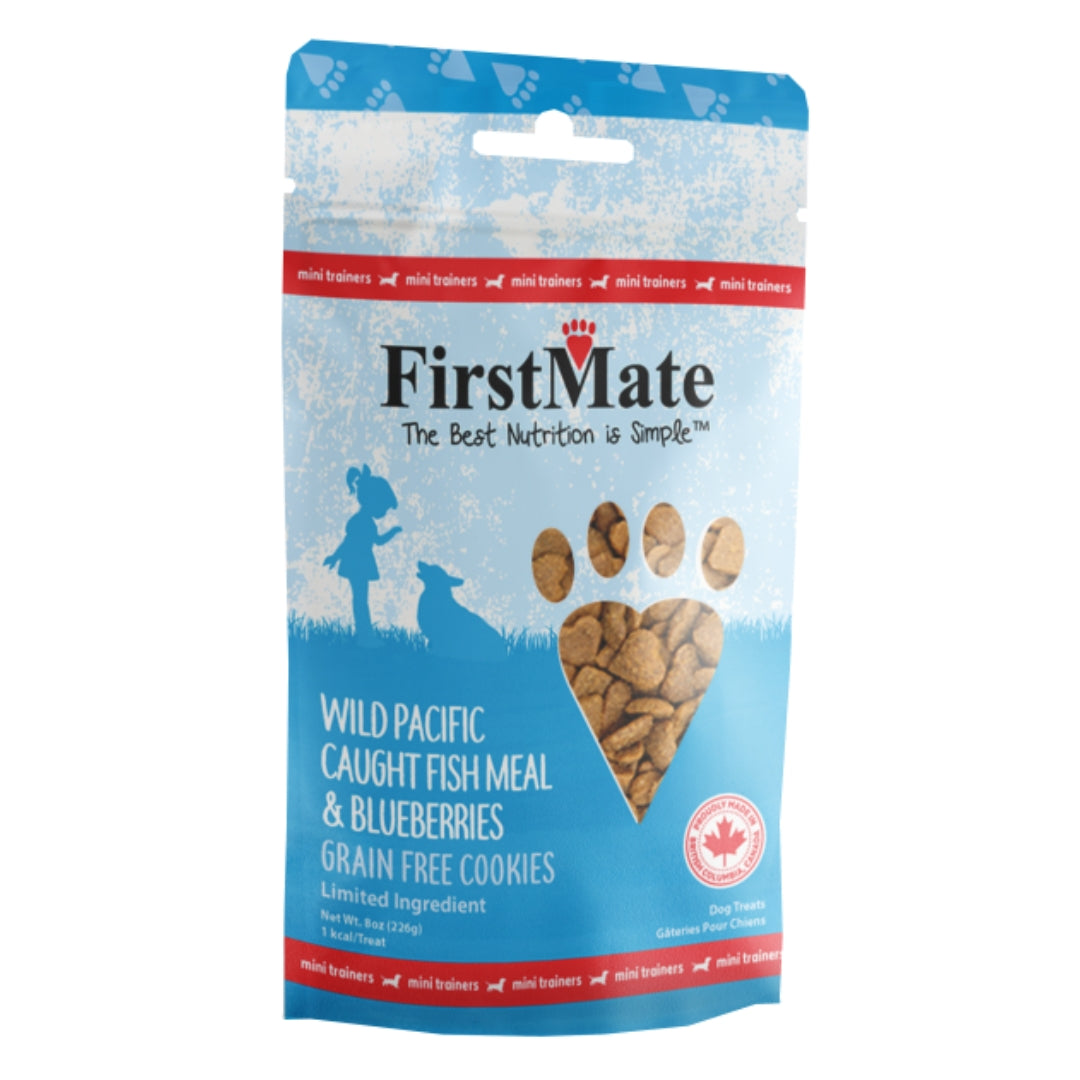 Picture of Firstmate 072318400148 8 oz Dog Limited Ingredient Grain Free Mini Fish Blueberry Treat
