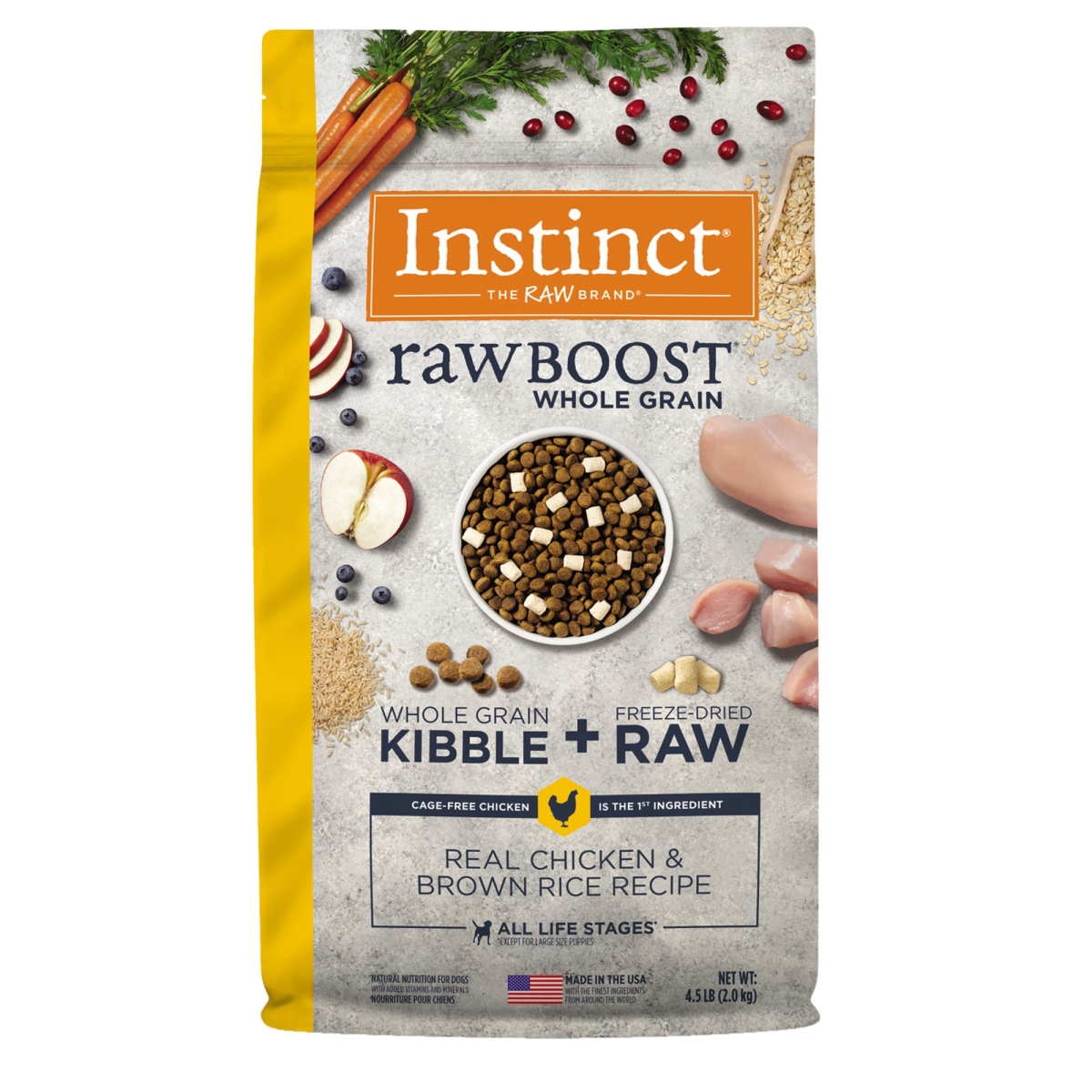 Picture of Natures Variety 769949652960 4.5 lbs Dog Instinct Raw Boost Whole Grain Chicken Brown Rice - Case of 4
