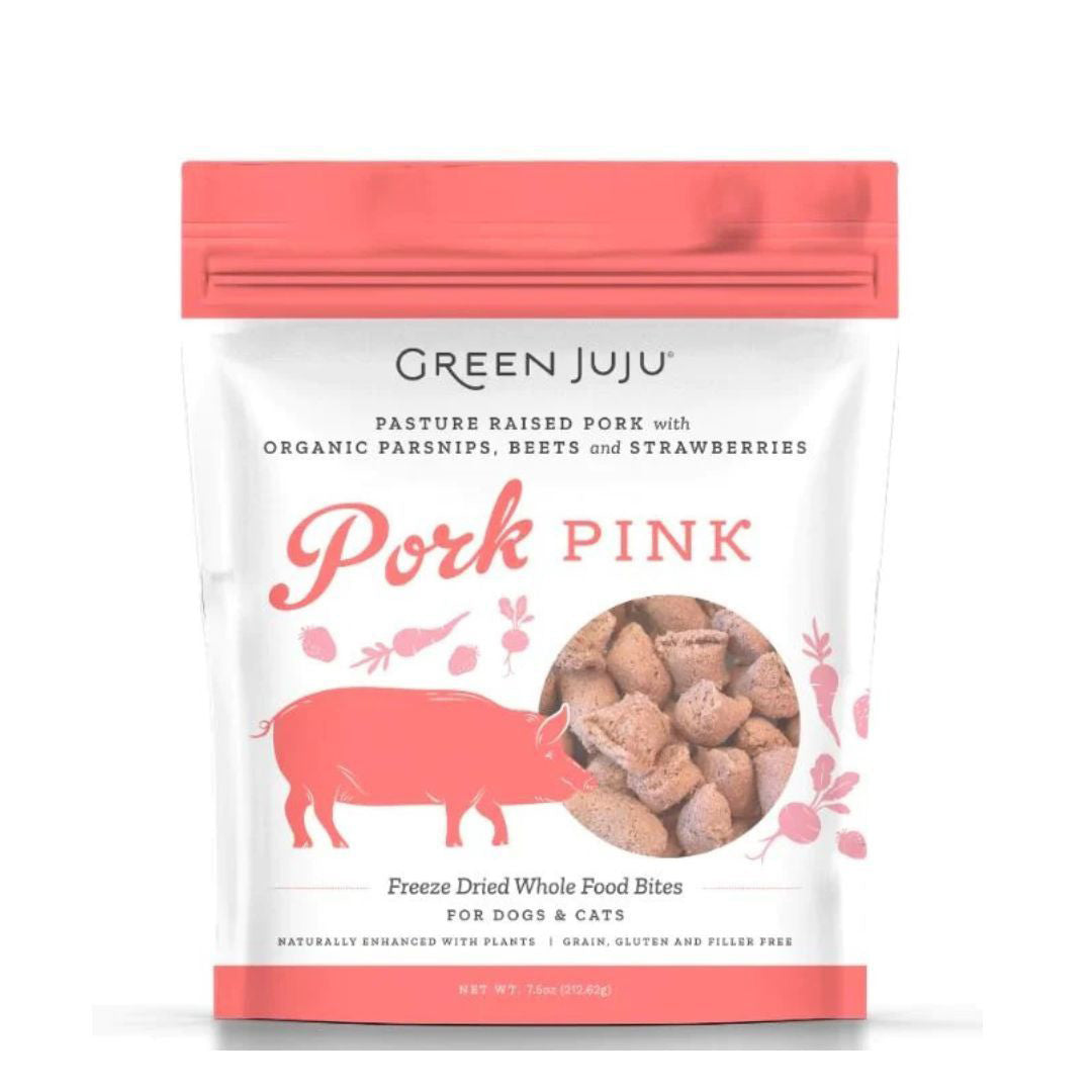 Picture of Green Juju 850021512200 7.5 oz Freeze Dried Topper Pork Dog Treats&#44; Pink