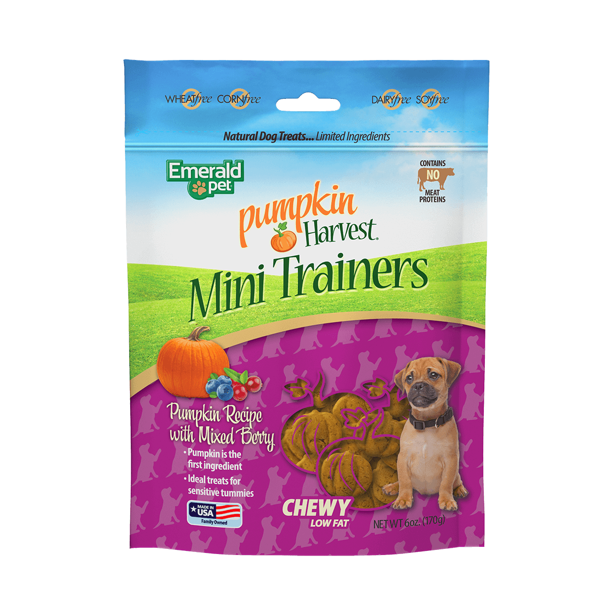 Picture of Emerald Pet 850039167102 6 oz Pumpkin Harvest Trainers Mixed Berry Chewy Dog Treats