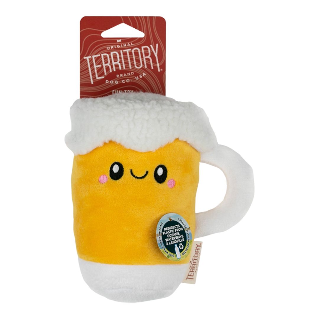 Picture of Territory 022266178002 6.5 in. Dog Plush Squeaker Beer Toy
