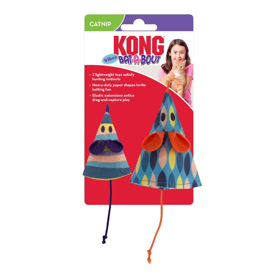 Picture of KONG 035585440071 Bat-A-Bout Vibez Mouse Cat Toy - Pack of 2