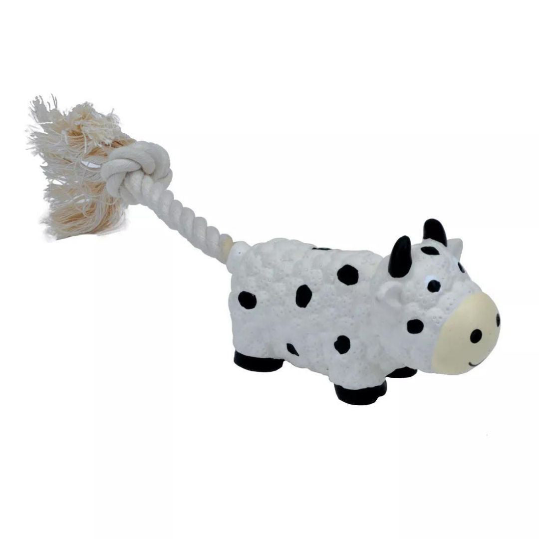 Picture of Coastal Pet Products 076484832154 8 in. Products Lil Pals Latex & Rope Cow Toy