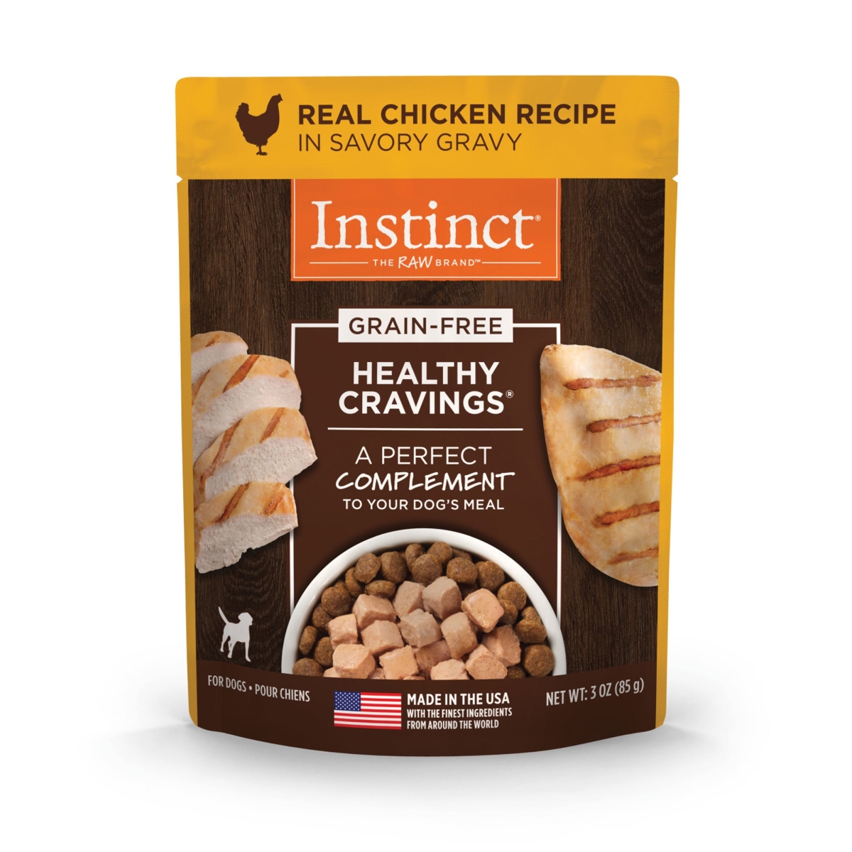 Picture of Natures Variety 769949610014 3 oz Healthy Cravings Chicken Instinct Dog Food Pouch - Case of 24