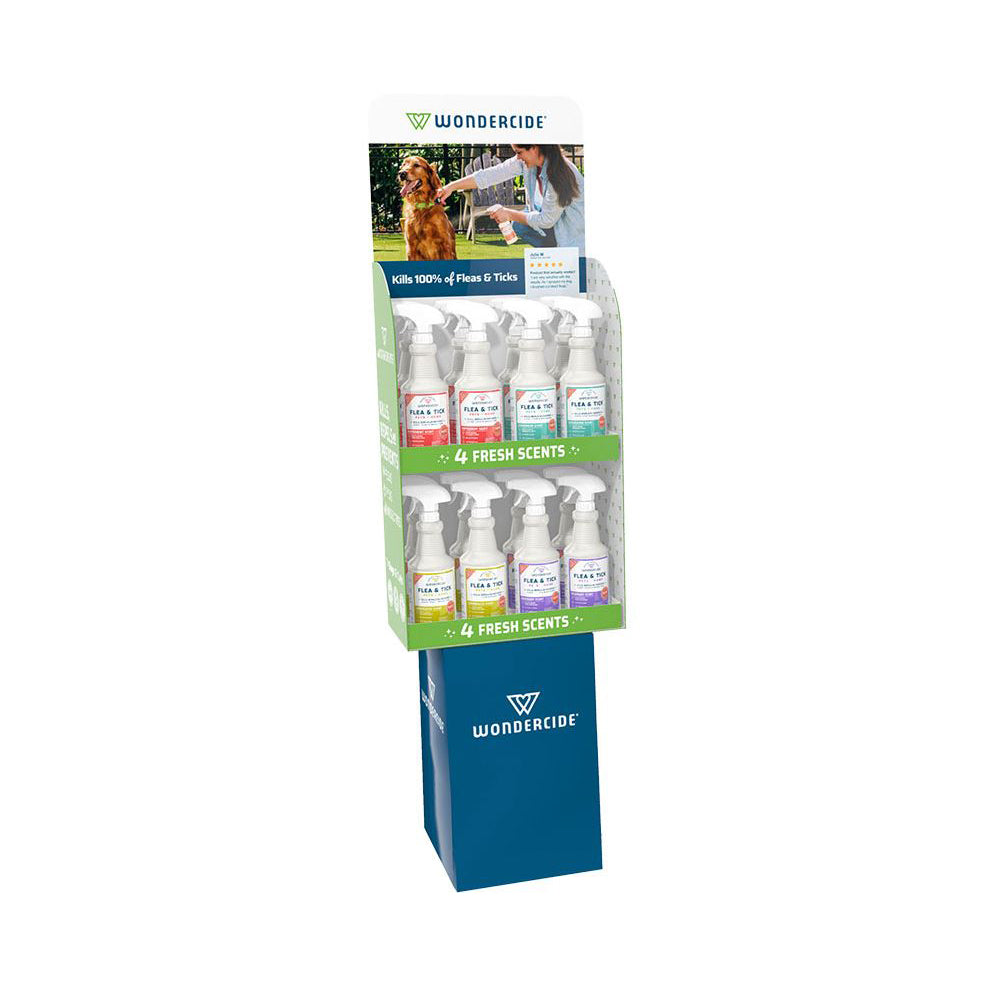 Picture of Wondercide 810075890044 16 oz Flea & Tick Pets Home Spray Display - 16 Piece