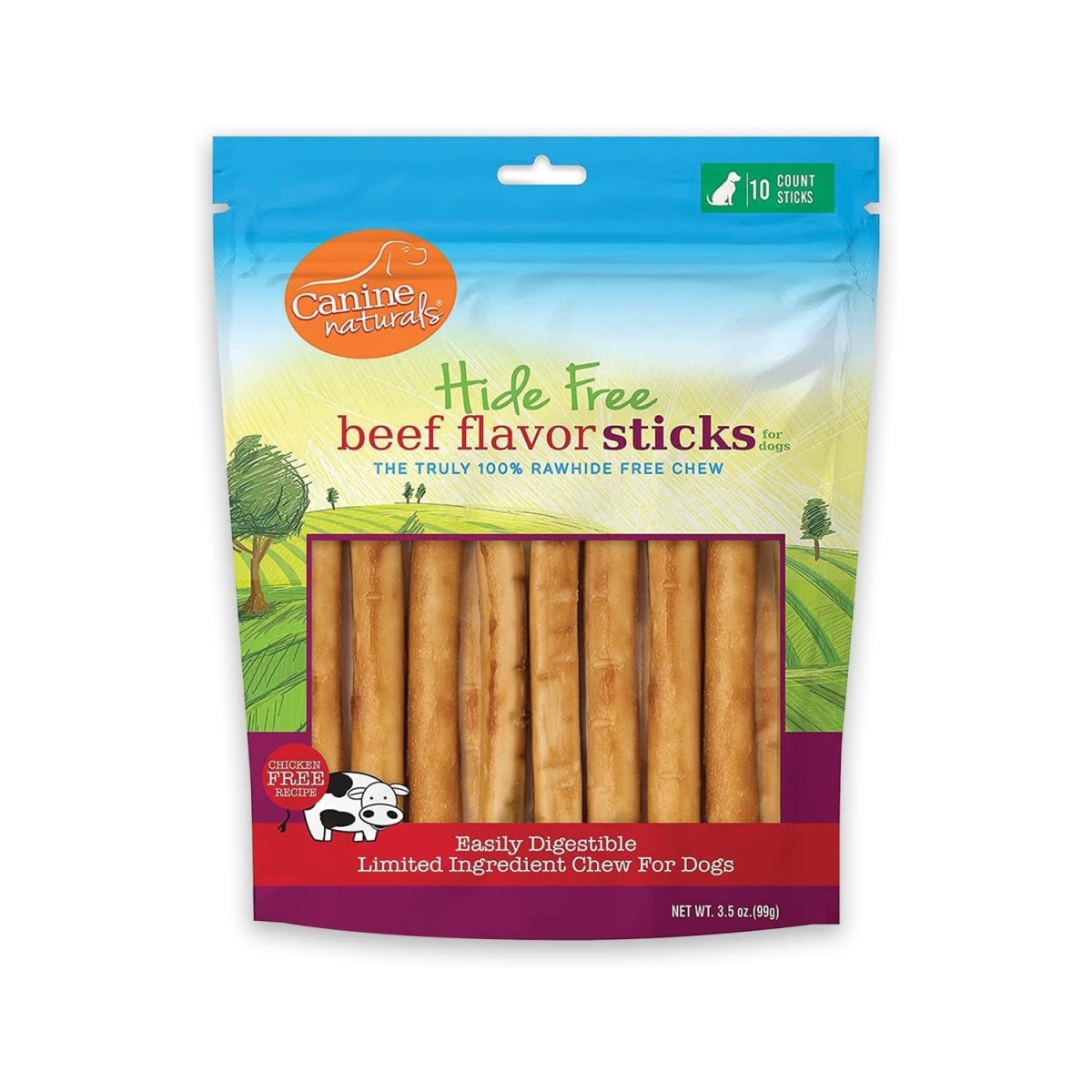 Picture of Canine Naturals 813432011953 5 in. Hide Free Beef Stick - Pack of 10