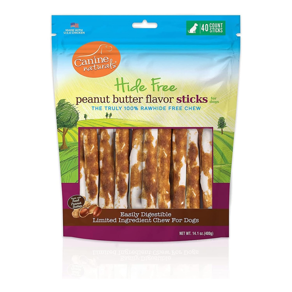 Picture of Canine Naturals 813432012981 5 in. Hide Free Peanut Butter Stick - Pack of 40