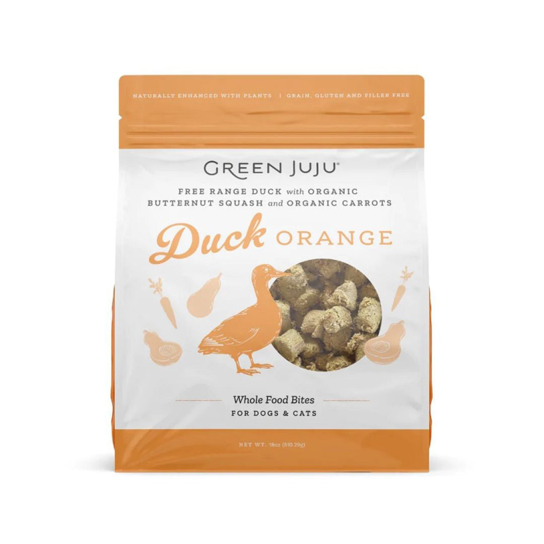 Picture of Green Juju 850021512255 18 oz Dog Freeze Dried Topper Duck Food&#44; Orange