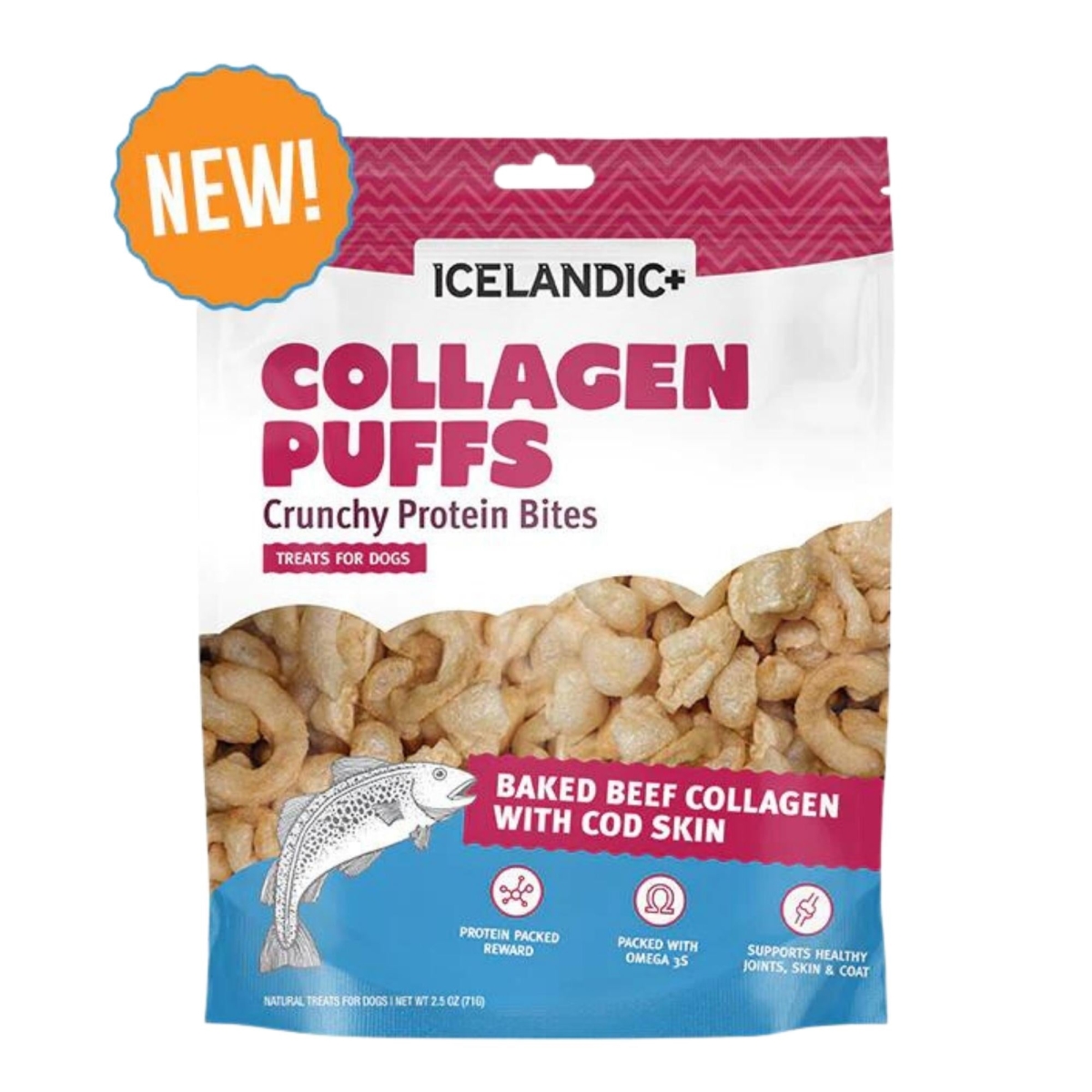 Picture of Icelandic 854854007834 2.5 oz Dog Collagen Puffs Bites with Fish