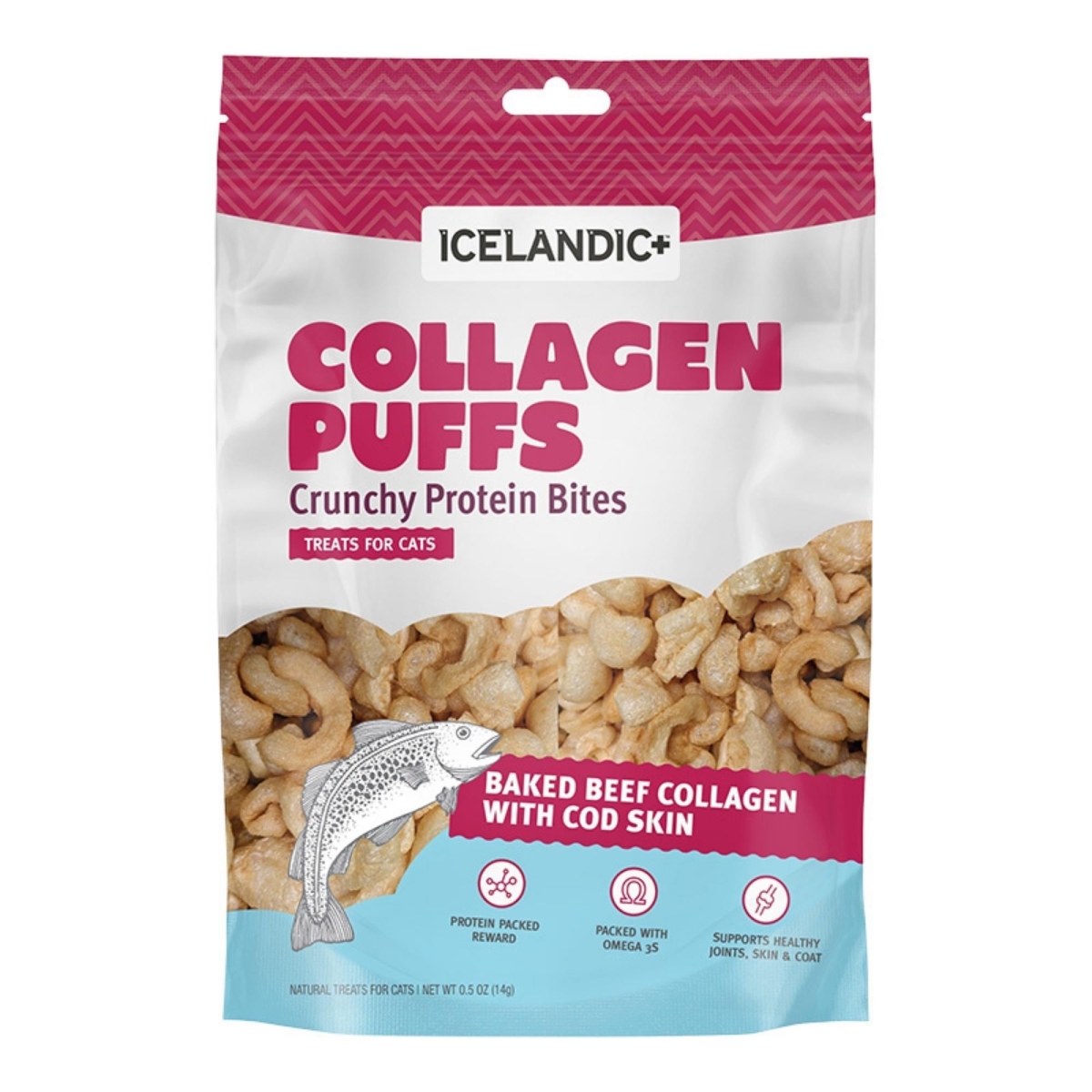 Picture of Icelandic Plus 854854007926 0.5 oz Cat Beef Collagen Puffs with Fish