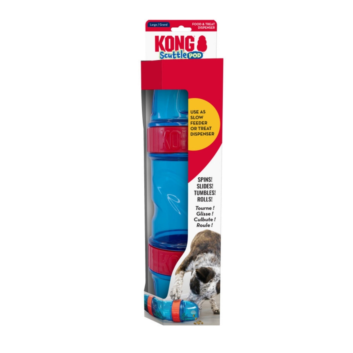 Picture of KONG 035585503738 Scuttle Pod Treat Dispenser Dog Toy - Large
