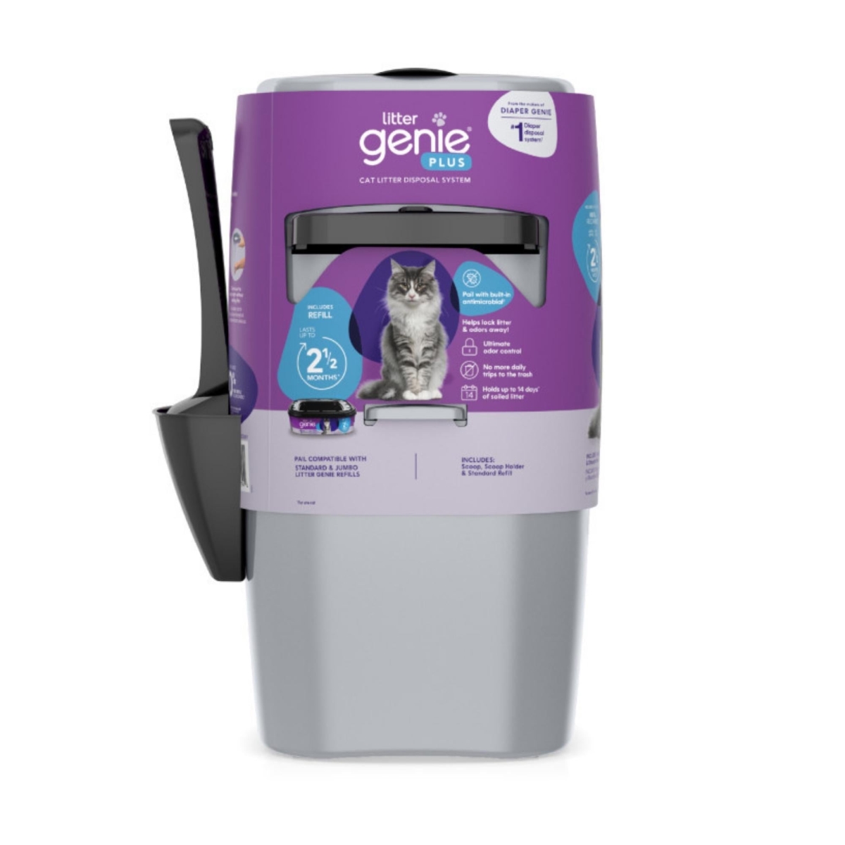 Picture of Litter Genie 666594207944 Plus Cat Litter Pail Disposal System&#44; Silver - One Size