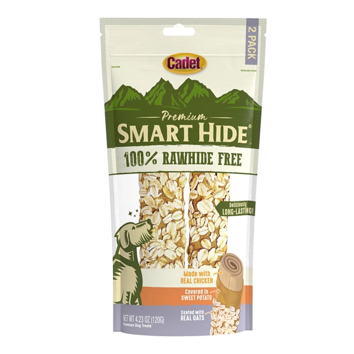 Picture of Cadet 768303704857 Smart Hide Rawhide Free Dog Chews Oats&#44; Medium & Large - 2 Count
