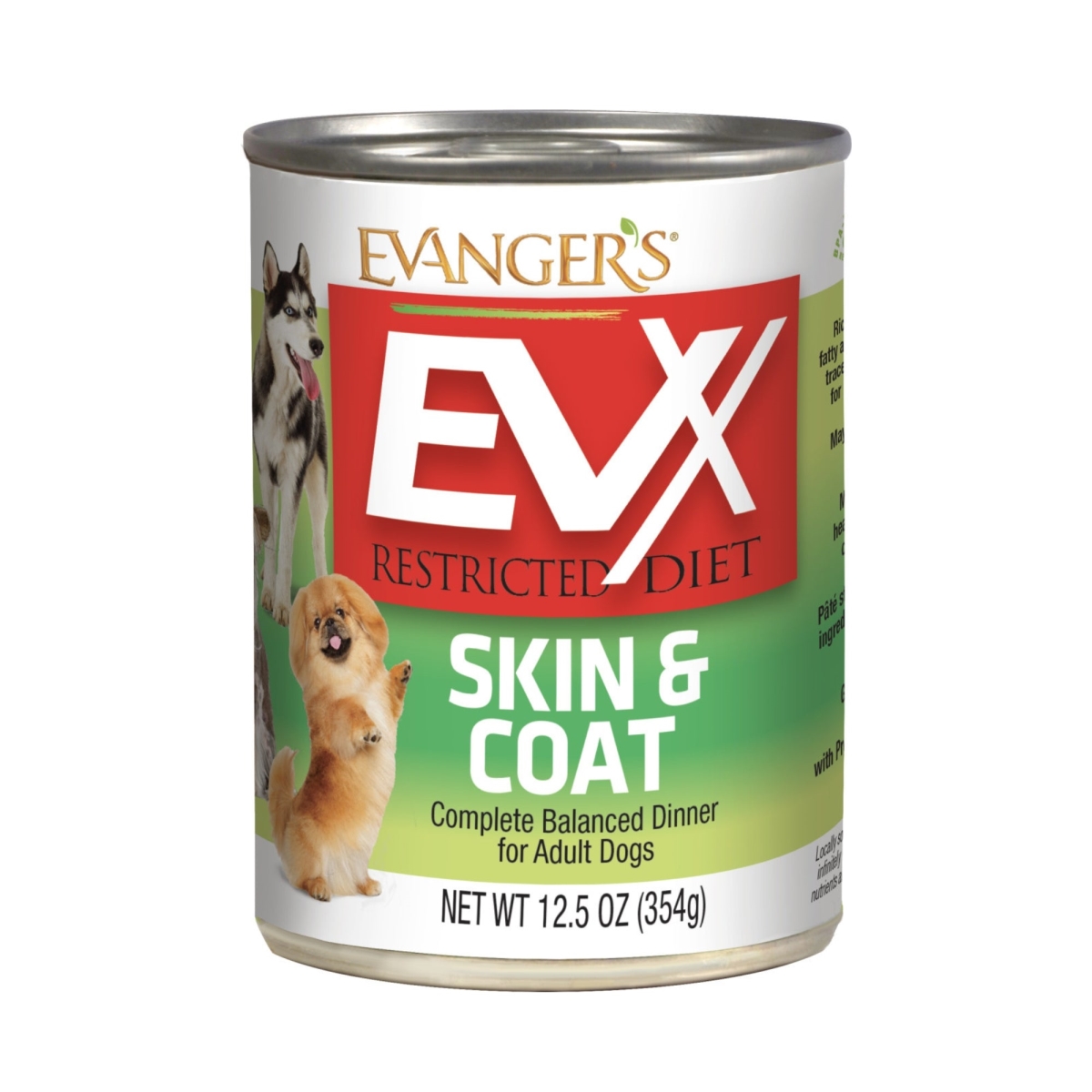 Picture of Evangers 077627202032 EVx Restricted Diet Skin & Coat Wet Dog Food - 12.5 oz - Case of 12