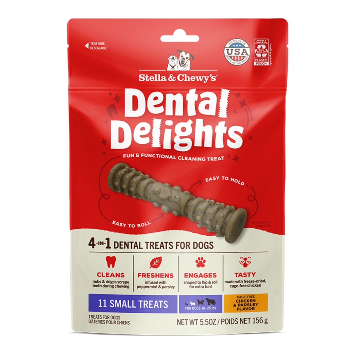 Picture of Stella & Chewys 810027374196 Dental Delights Treats for Dog - Small - Pack of 11