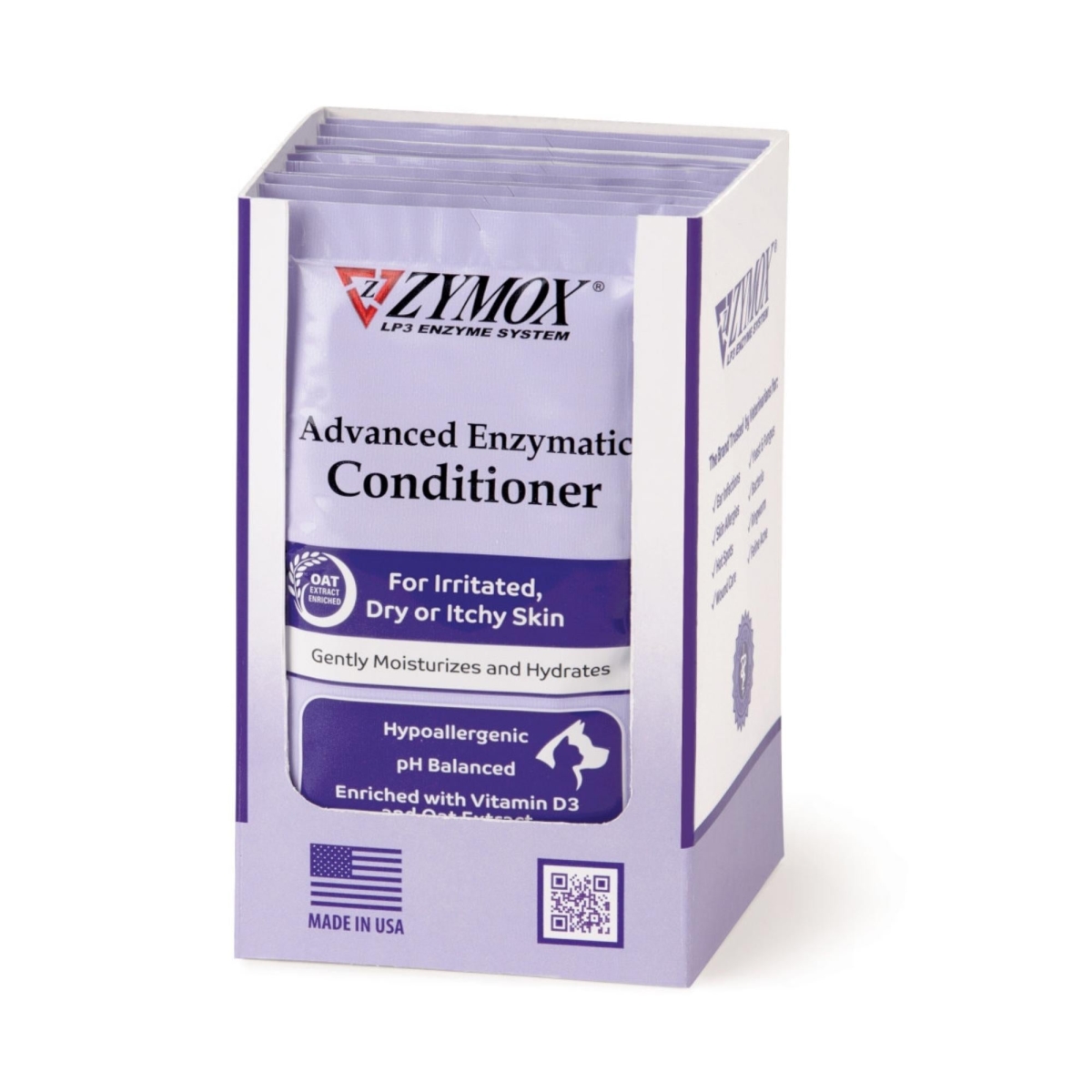 Picture of Zymox 667334900361 0.75 oz Advanced Enzymatic Conditioner Foil Pack POP - 10 Count