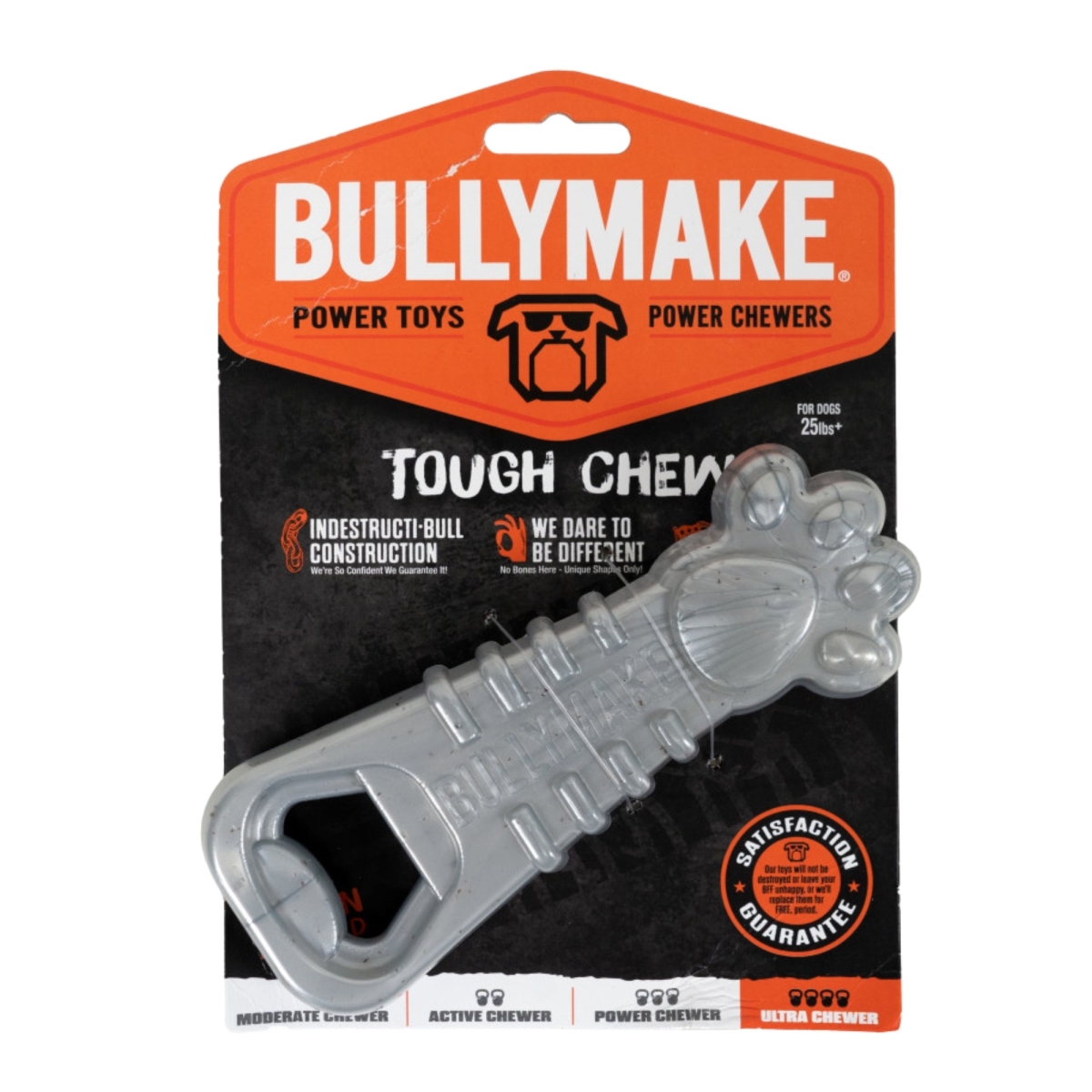 Picture of BullyMake 669125001639 Toss N Treat Flavored Dog Chew Toy - Paw Opener&#44; Chicken - One Size