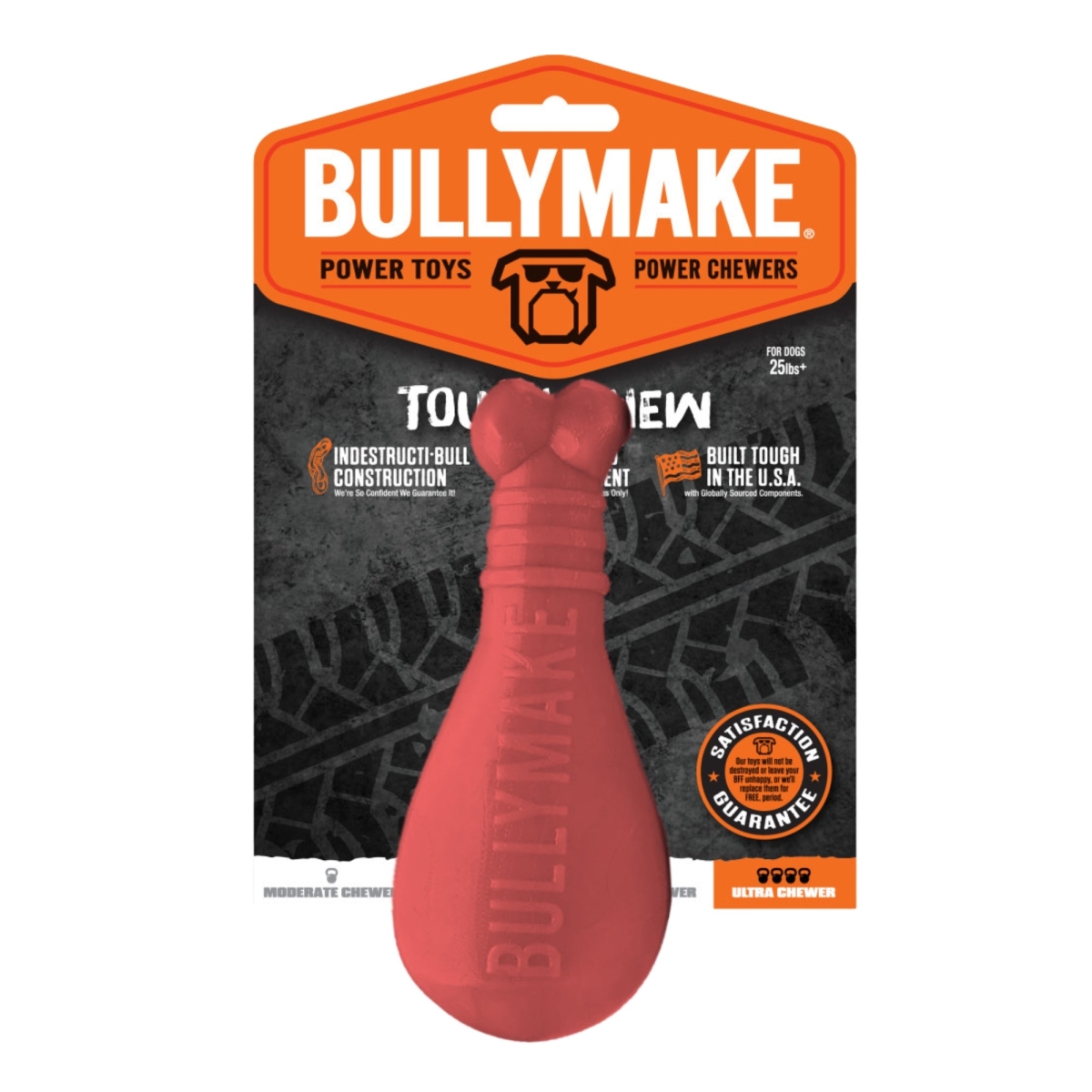Picture of BullyMake 669125001660 Toss N Treat Flavored Dog Chew Toy - Turkey Leg&#44; Turkey - One Size