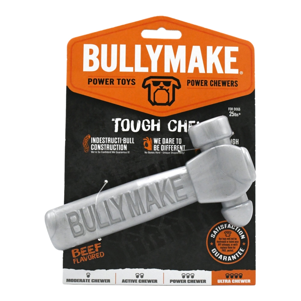Picture of BullyMake 669125001677 Toss N Treat Flavored Dog Chew Toy - Hammer&#44; Beef - One Size