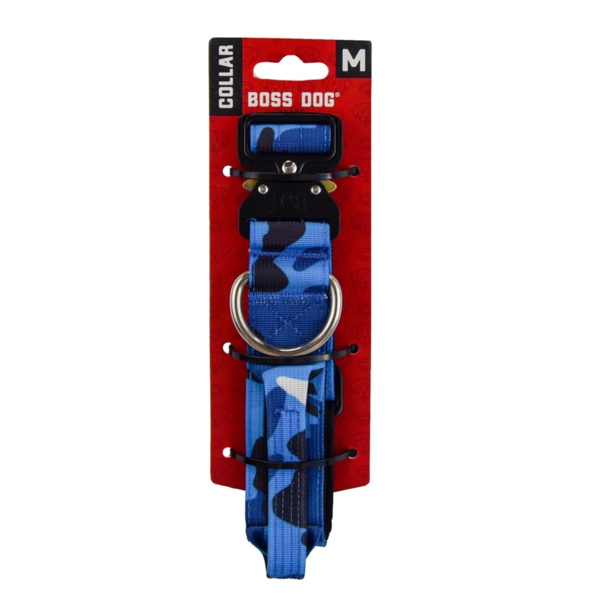 Picture of Boss Nation 850030579188 15-18 in. Dog Tactical Adjustable Dog Collar&#44; Blue Camo - Medium