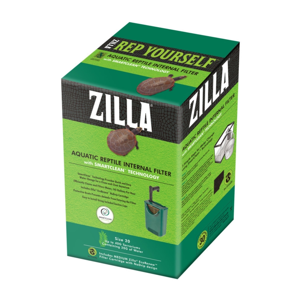 Picture of Zilla 096316002524 Aquatic Reptile Internal Filter with Smart Clean Technology - Medium