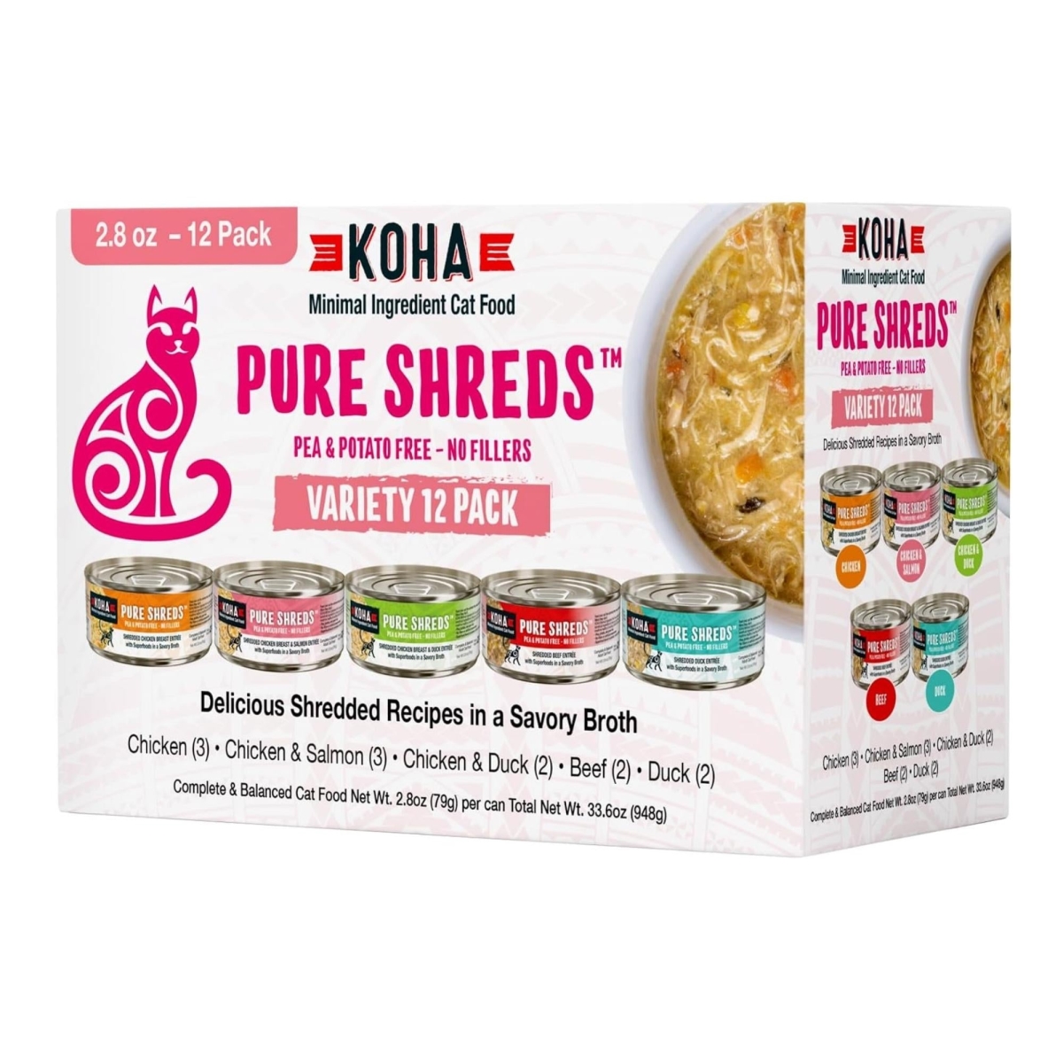 Picture of Koha 10811048023459 2.8 oz Cat Grain Free Shredded Variety Pack - Case of 24