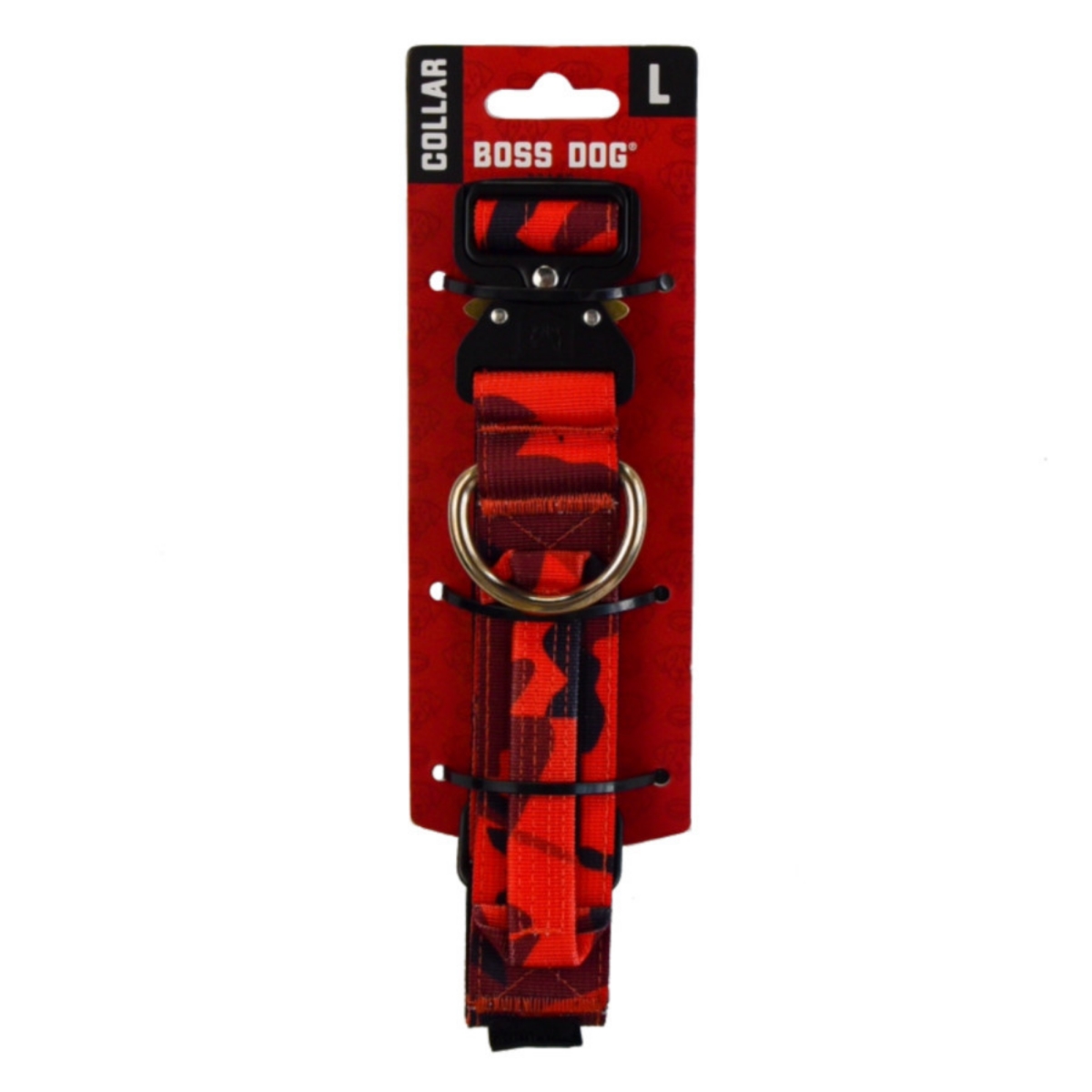Picture of Boss Nation 850030579232 17-22 in. Dog Tactical Adjustable Dog Collar&#44; Red Camo - Large