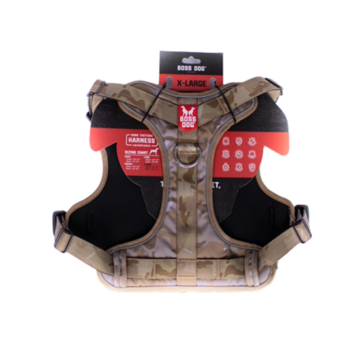 Picture of Boss Nation 850030579553 Dog Tactical Dog Harness&#44; Tan Camo - Extra Large