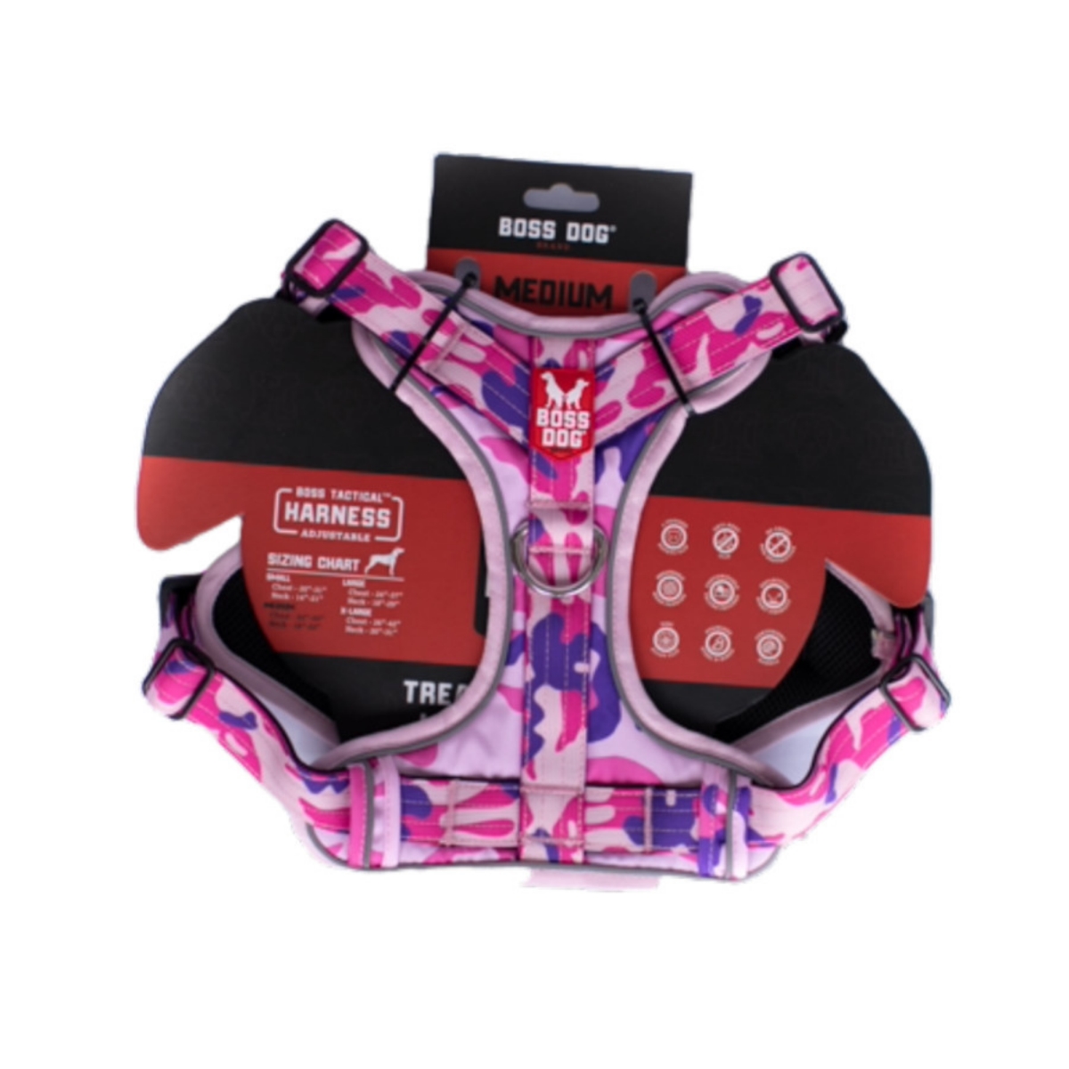 Picture of Boss Nation 850030579577 Dog Tactical Dog Harness&#44; Pink Camo - Medium