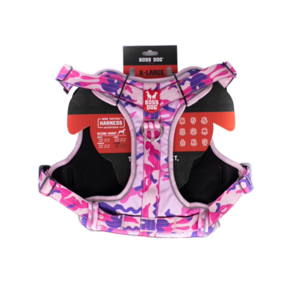 Picture of Boss Nation 850030579591 Dog Tactical Dog Harness&#44; Pink Camo - Extra Large