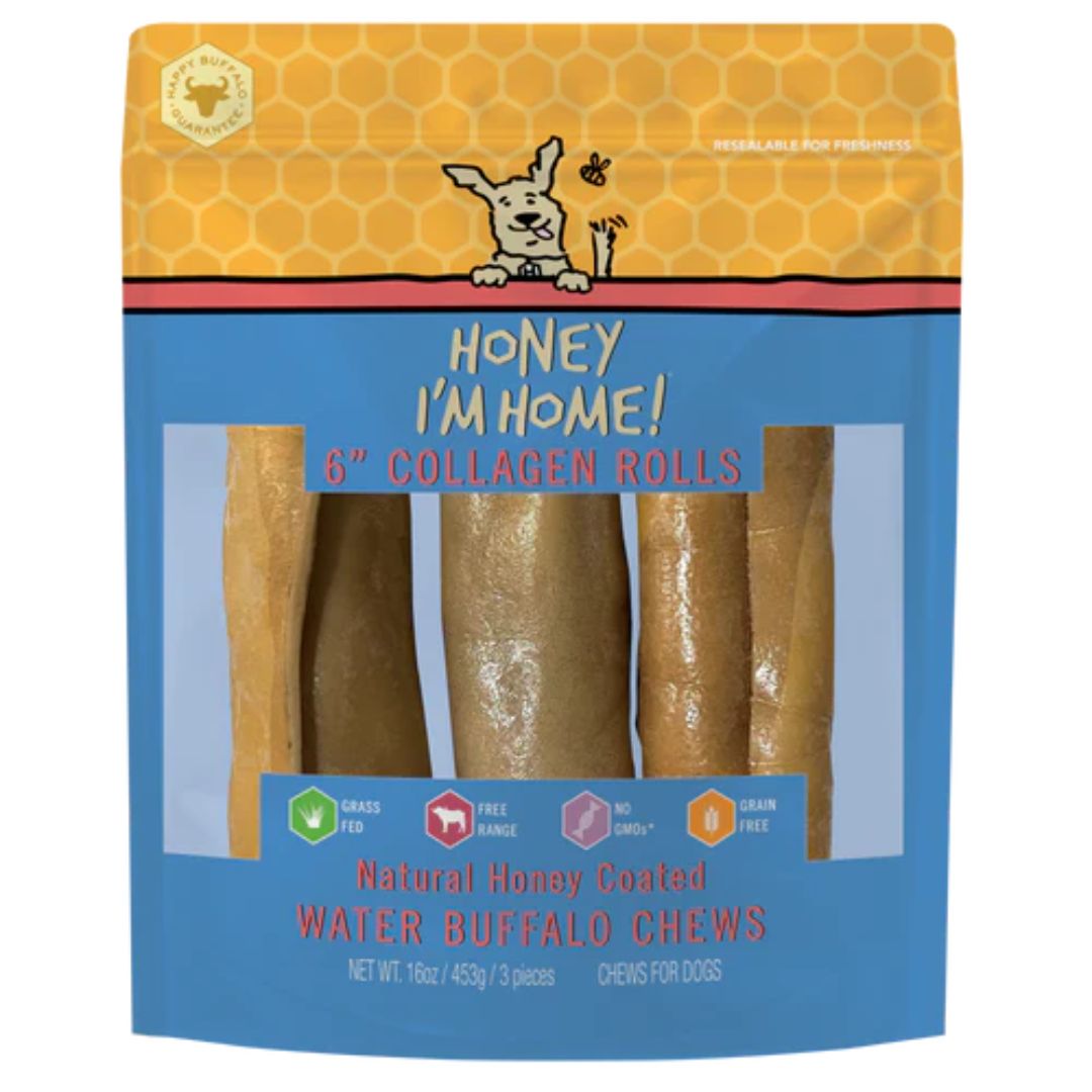 Picture of Honey Im Home 8901709022053 6 in. Dog Buffalo Chew - Collagen Rolls - Pack of 3