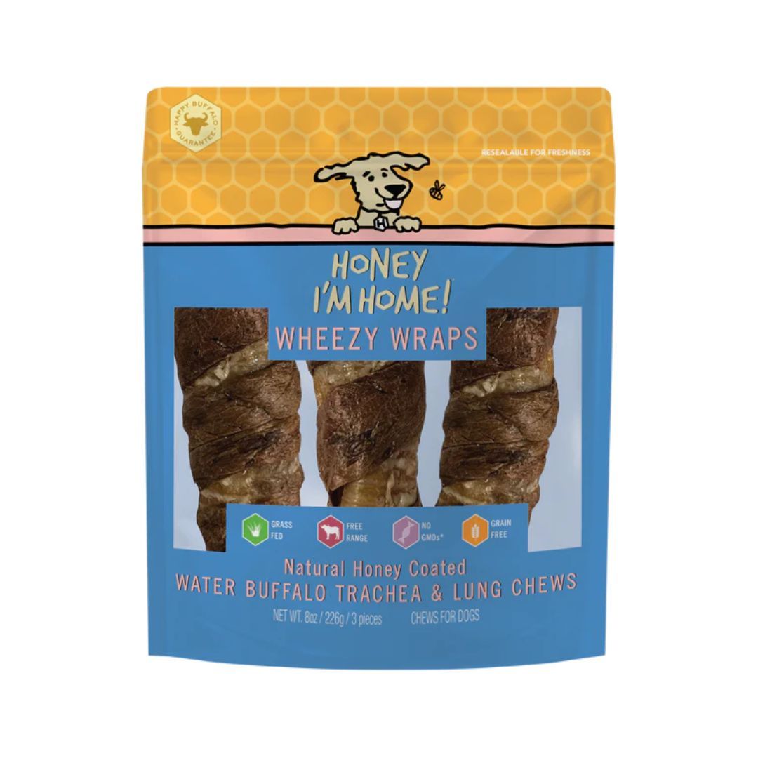 Picture of Honey Im Home 8901709022077 6 in. Dog Buffalo Chew - Trachea Wrapped In Lung - Pack of 4