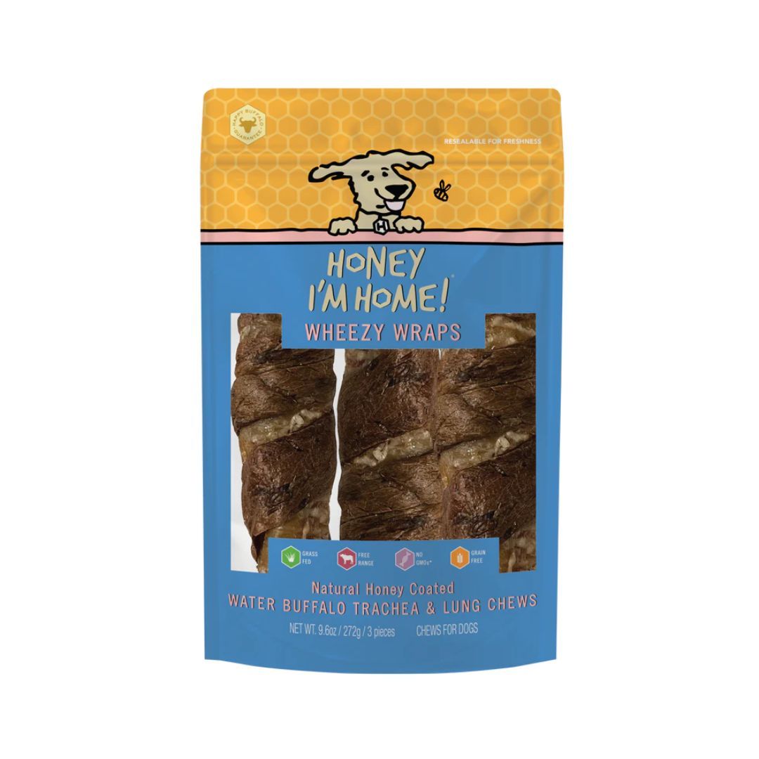 Picture of Honey Im Home 8901709022091 10 in. Dog Buffalo Chew - Trachea Wrapped In Lung - Pack of 3