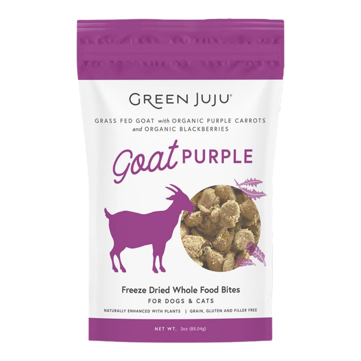 Picture of Green Juju 10850021512351 3 oz Dog Freeze-Dried Goat Purple Topper