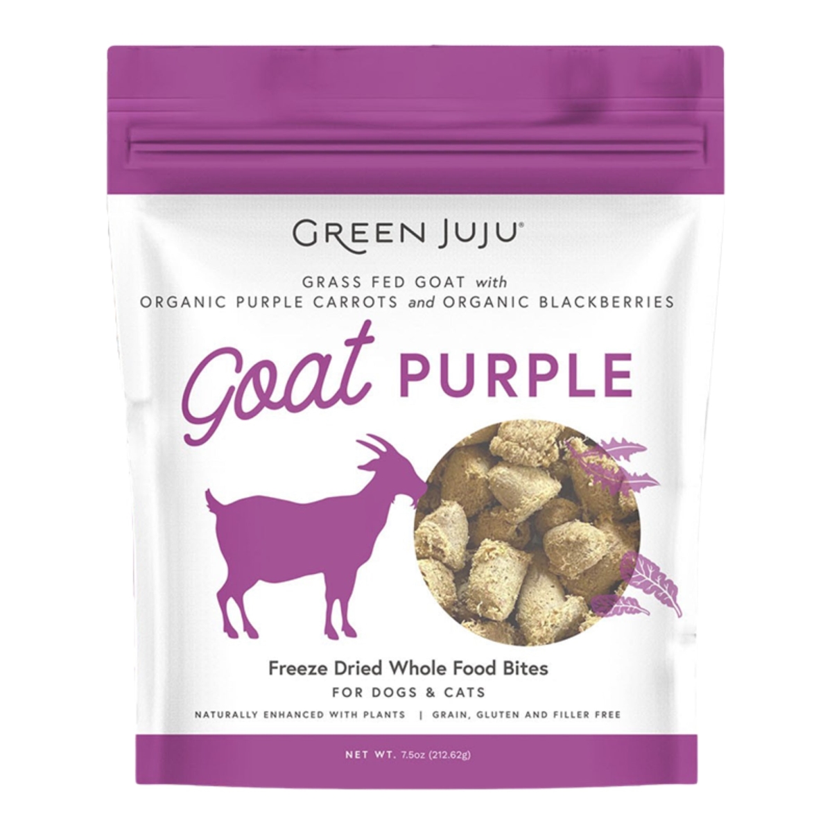 Picture of Green Juju 10850021512368 7.5 oz Green Juju Dog Freeze-Dried Goat Purple Topper