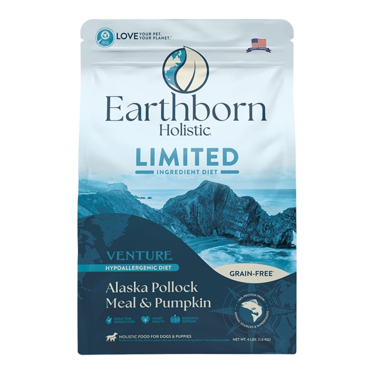 Picture of Earthborn 034846540512 Earthborn Dog Venture Grain Free Polluck Pumpkin Food - 4 lbs