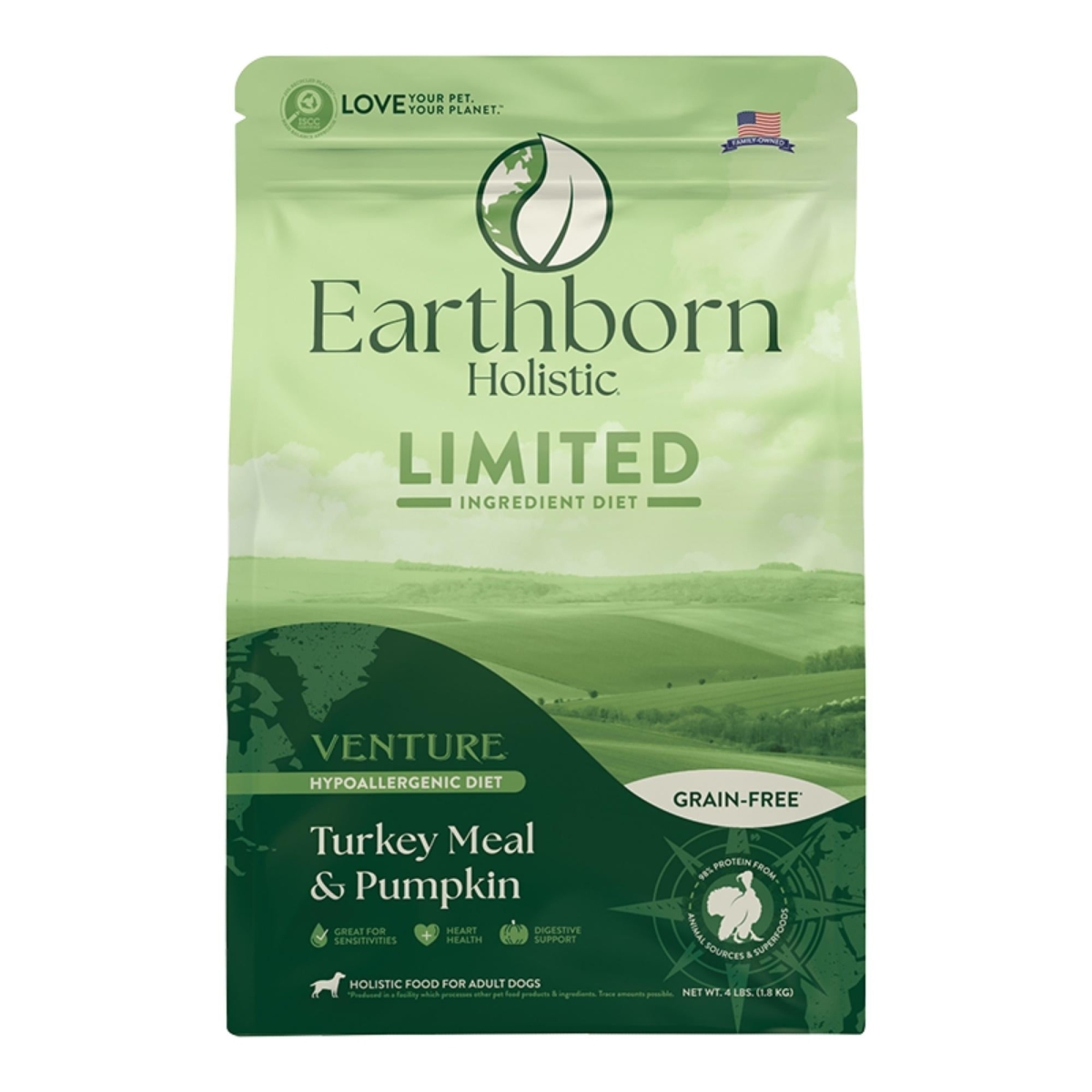Picture of Earthborn 034846540727 Earthborn Dog Venture Grain Free Turkey Butternut Squash Food - 4 lbs