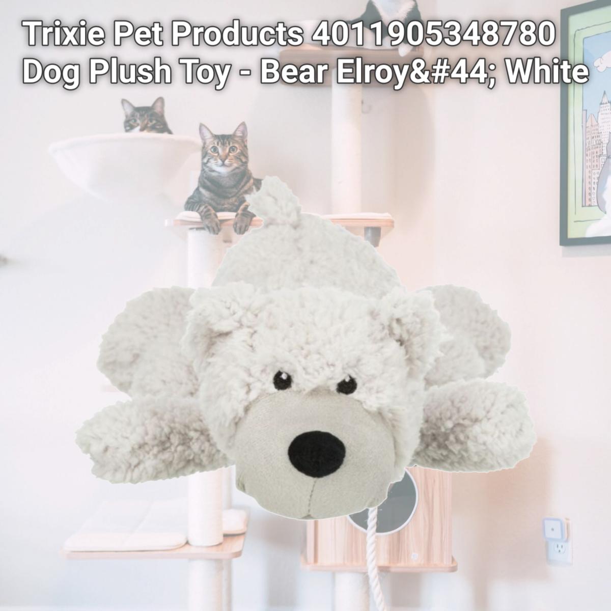 Picture of Trixie Pet Products 4011905348780 Dog Plush Toy - Bear Elroy&#44; White