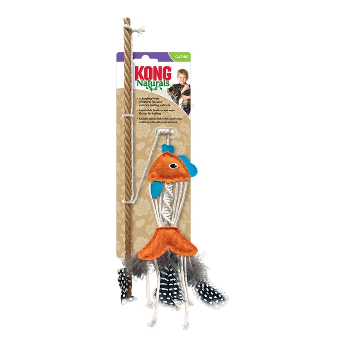 Picture of Kong 70035585524138 Cat Naturals Teaser Fish Toy