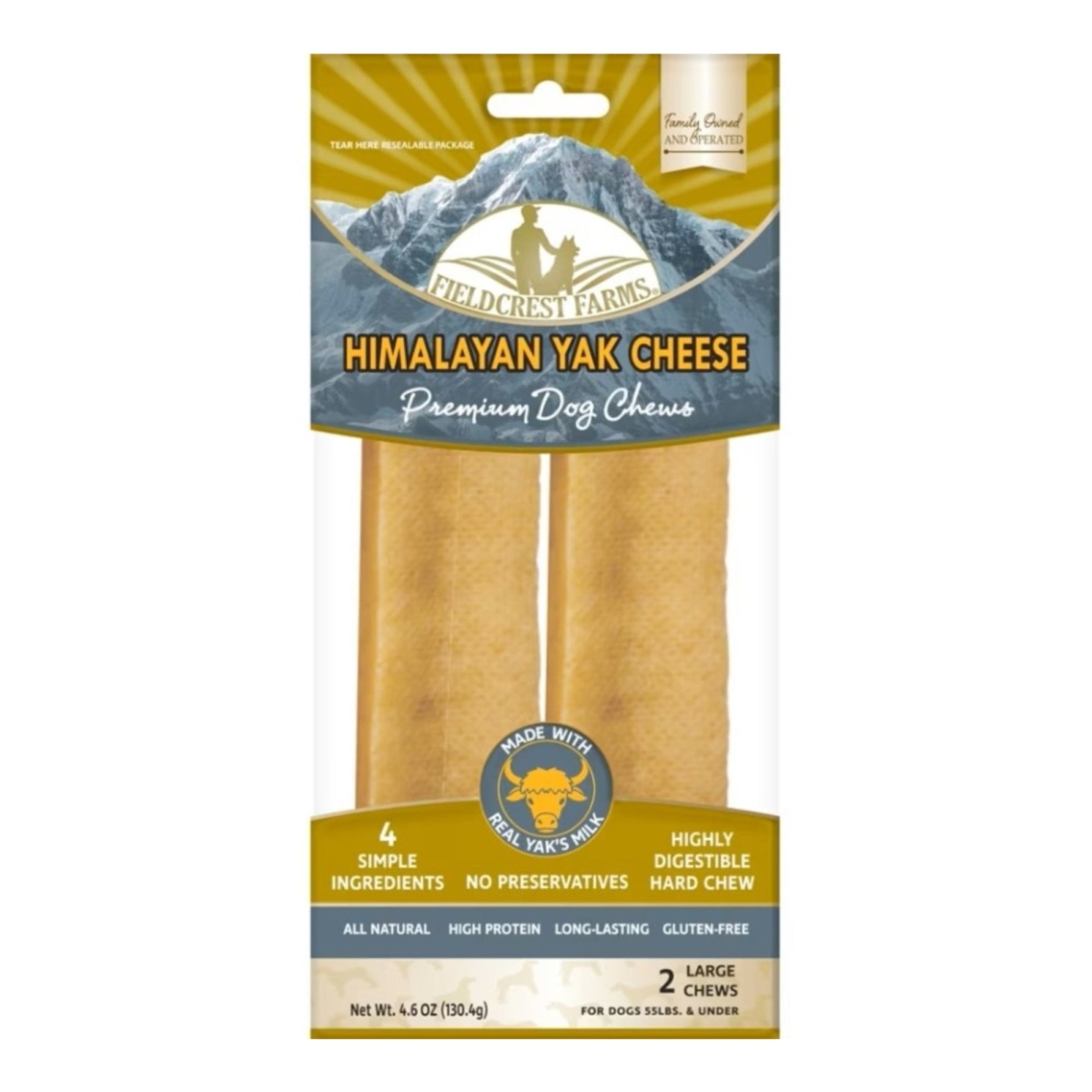 Picture of Fieldcrest Farms 810002633669 Himalayan Yak Cheese Dog Chew - Large - Pack of 2