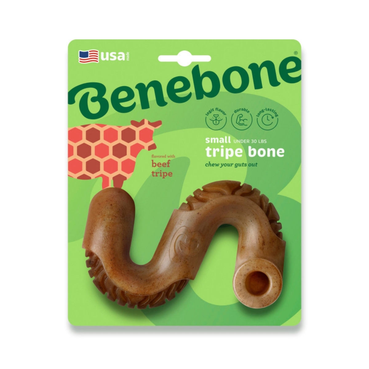 Picture of Benebone 810054210382 Tripe Bone Durable Dog Chew Toy - Beef Tripe - Small