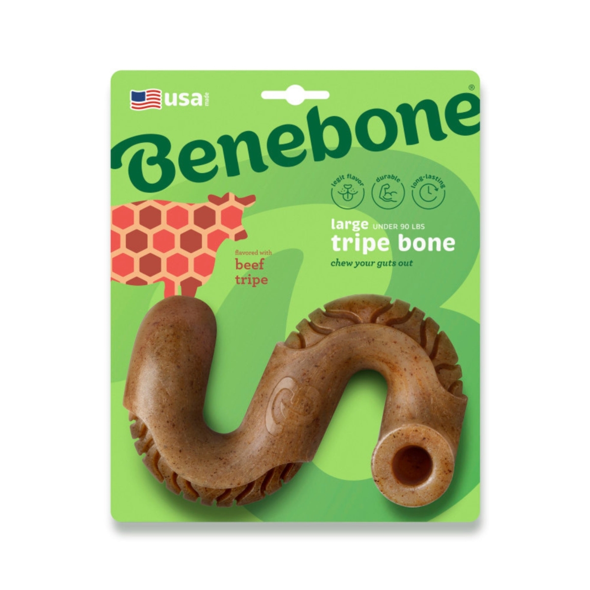 Picture of Benebone 810054210405 Tripe Bone Durable Dog Chew Toy - Beef Tripe - Large