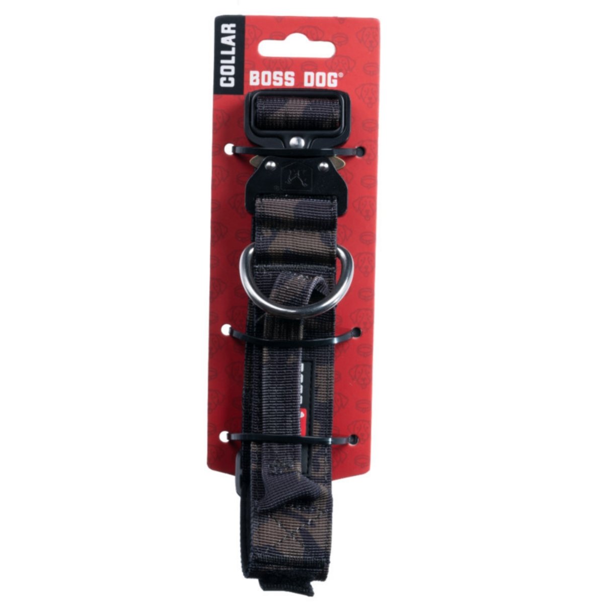 Picture of Boss Nation 850010391281 15-18 in. Dog Tactical Adjustable Dog Collar&#44; Black Camo - Medium